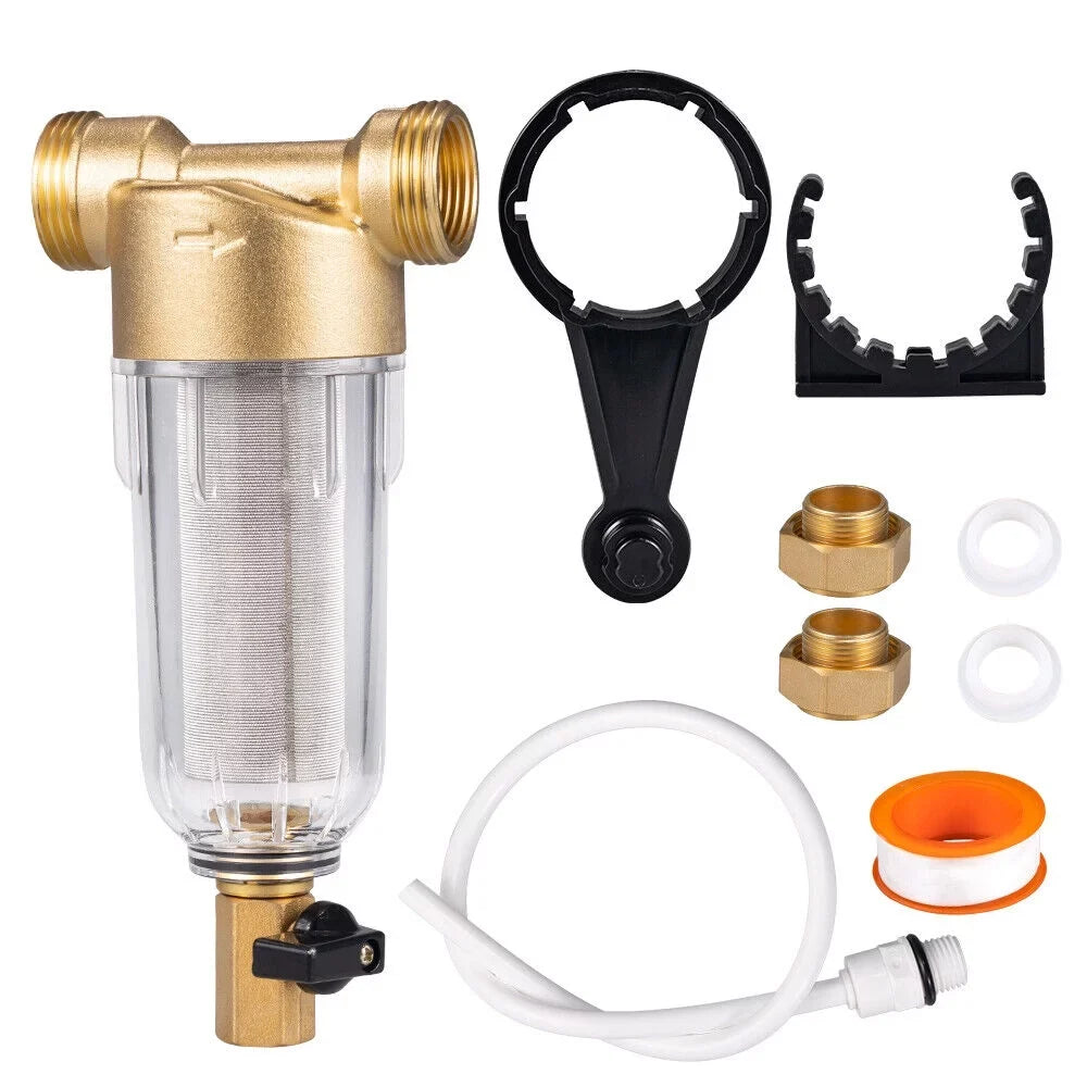 Jahy2Tech Primary Water Pre-Filter Rust Prevention Washable Fits All Pipes Easy Maintenance