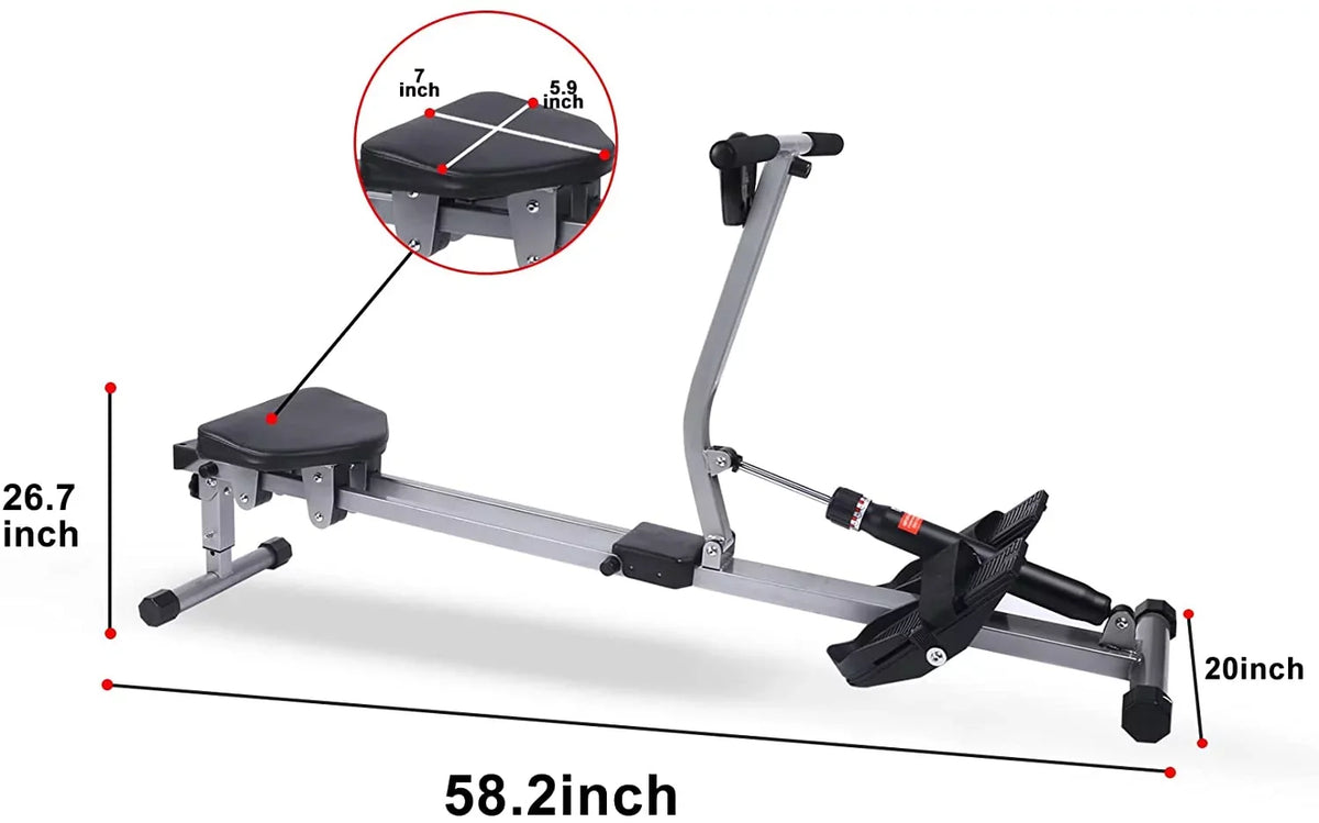 YSSOA Fitness Rowing Machine Rower Ergometer, Digital Monitor and 260 lbs of Maximum Load, Black