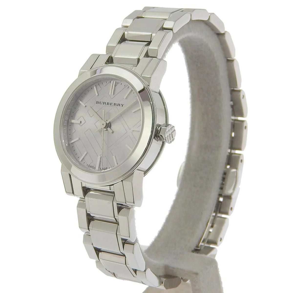 Pre-Owned Burberry Watch BU9229 Stainless Steel Silver Quartz Analog Display Ladies Dial (Good)