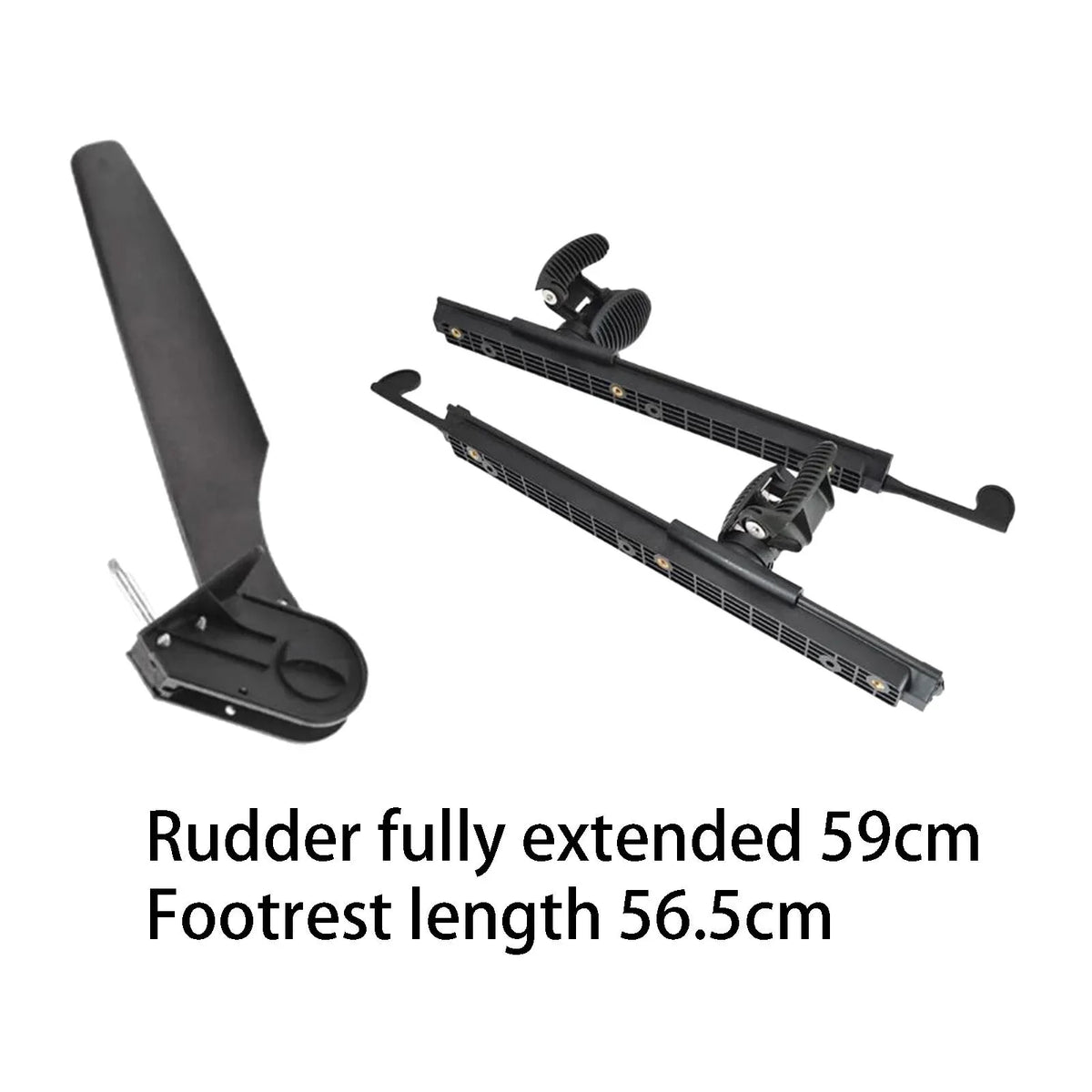 AMLESO Kayak Rudder Kayak Foot Pegs Boat Tail Watercraft Rudder with Foot Brace Pedals for Fishing Boat Canoeing Marine Accessories