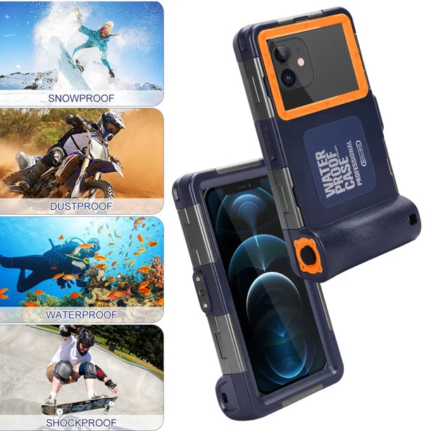 UrbanX Professional [15m/50ft] Swimming Diving Surfing Snorkeling Photo Video Waterproof Protective Case Underwater Housing for Meizu M5c And all Phones Up to 6.9 Inch LCD with Lanyard