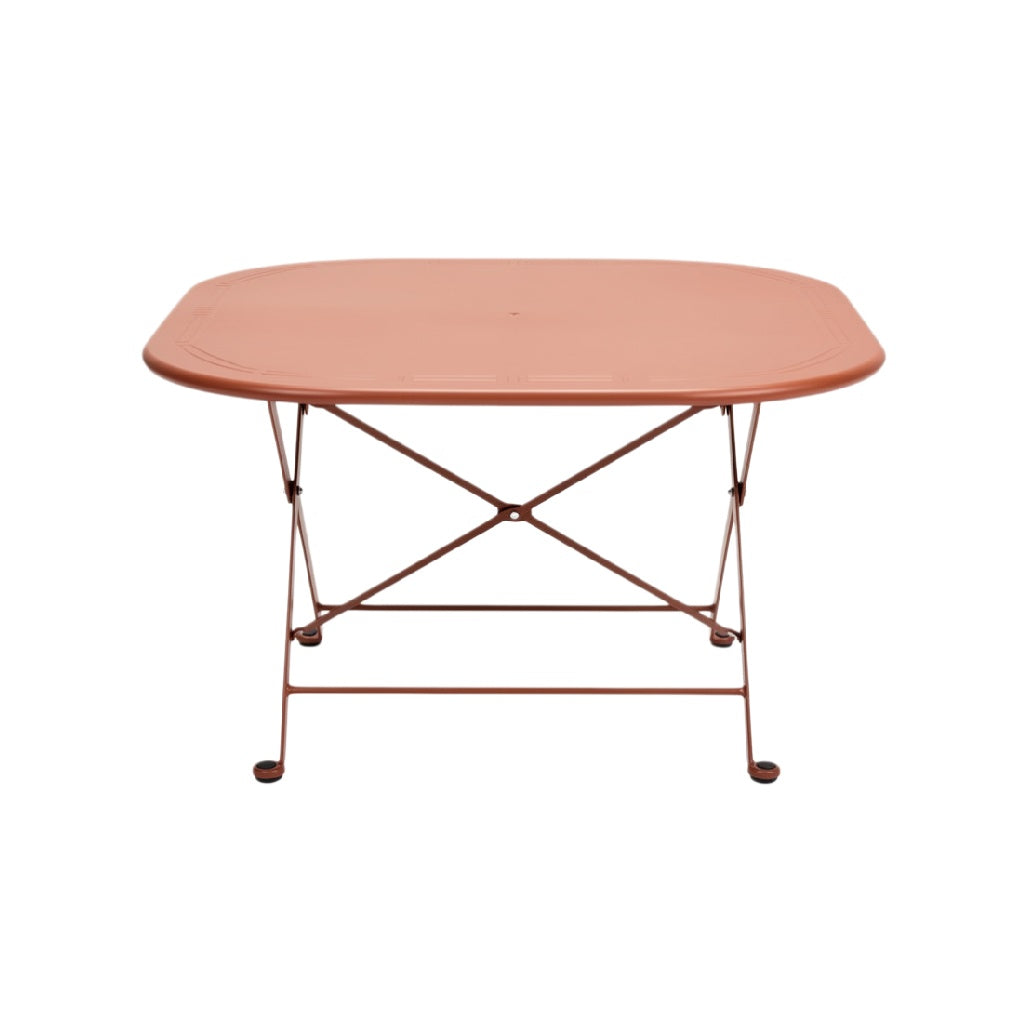 Stylish Rectangular Folding Table with Metal Frame