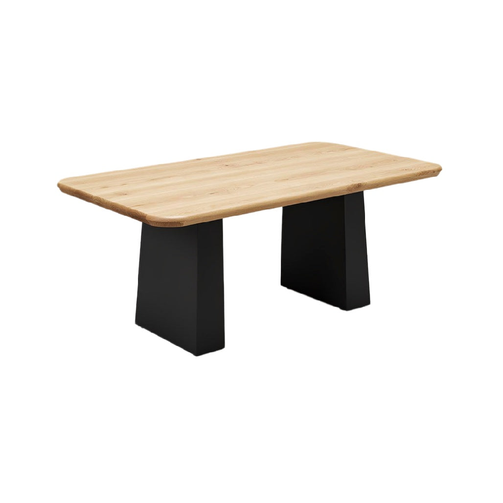 Modern Wooden Dining Table with Black Legs