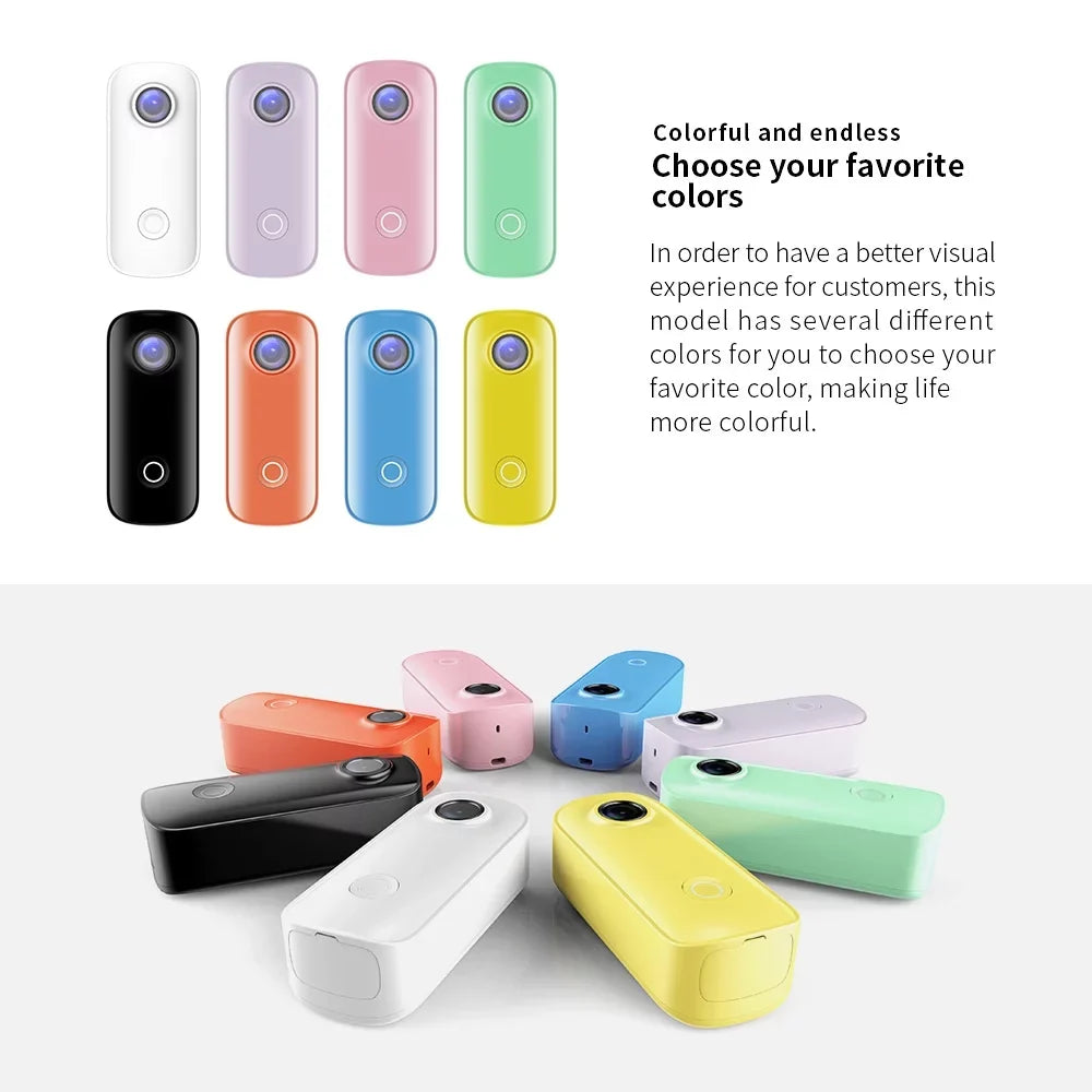 SJCAM C100 Action Camera 1080P/30fps Digital Video Camera 30M Waterproof Magnetic Body Built-in Battery WiFi Connection APP Sharing with Waterproof Case Back Clip Lanyard