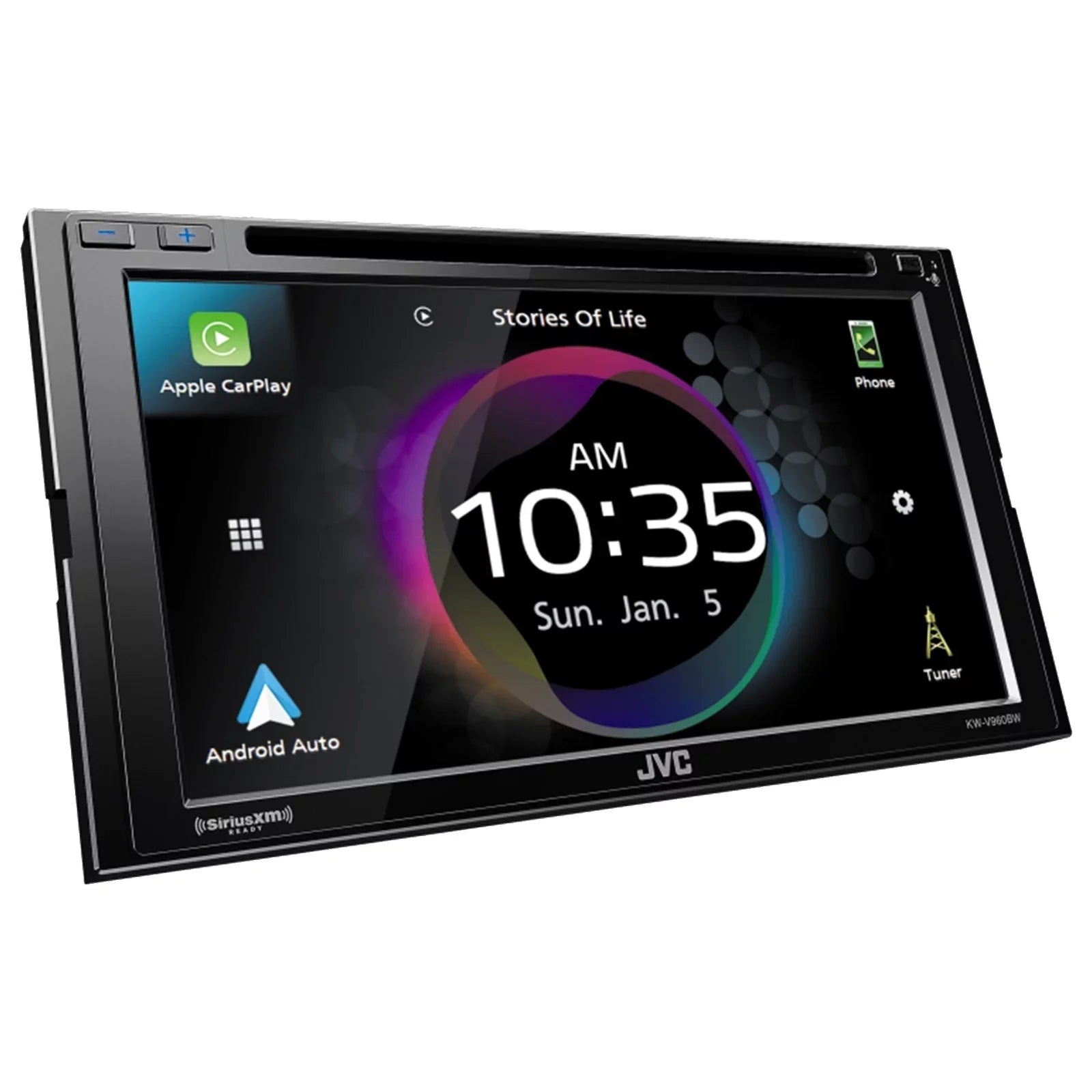 JVC KW-V960BW Double DIN AM/FM Radio Dual USB Bluetooth CD/DVD Player Car Receiver Bundle Combo with 2x 6.5" 2-Way Coaxial 300W Car Audio Speakers, 2x 6x9" 400W Vehicle Speakers, 16G Speaker Wire