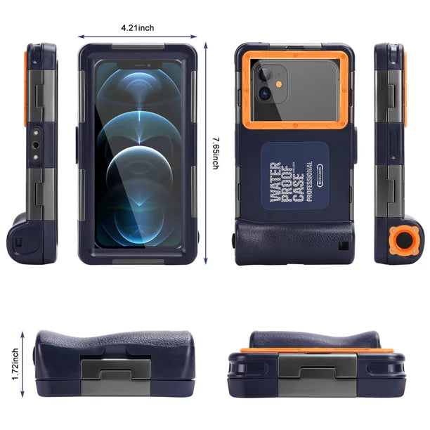 UrbanX Professional [15m/50ft] Swimming Diving Surfing Snorkeling Photo Video Waterproof Protective Case Underwater Housing for Meizu M5c And all Phones Up to 6.9 Inch LCD with Lanyard