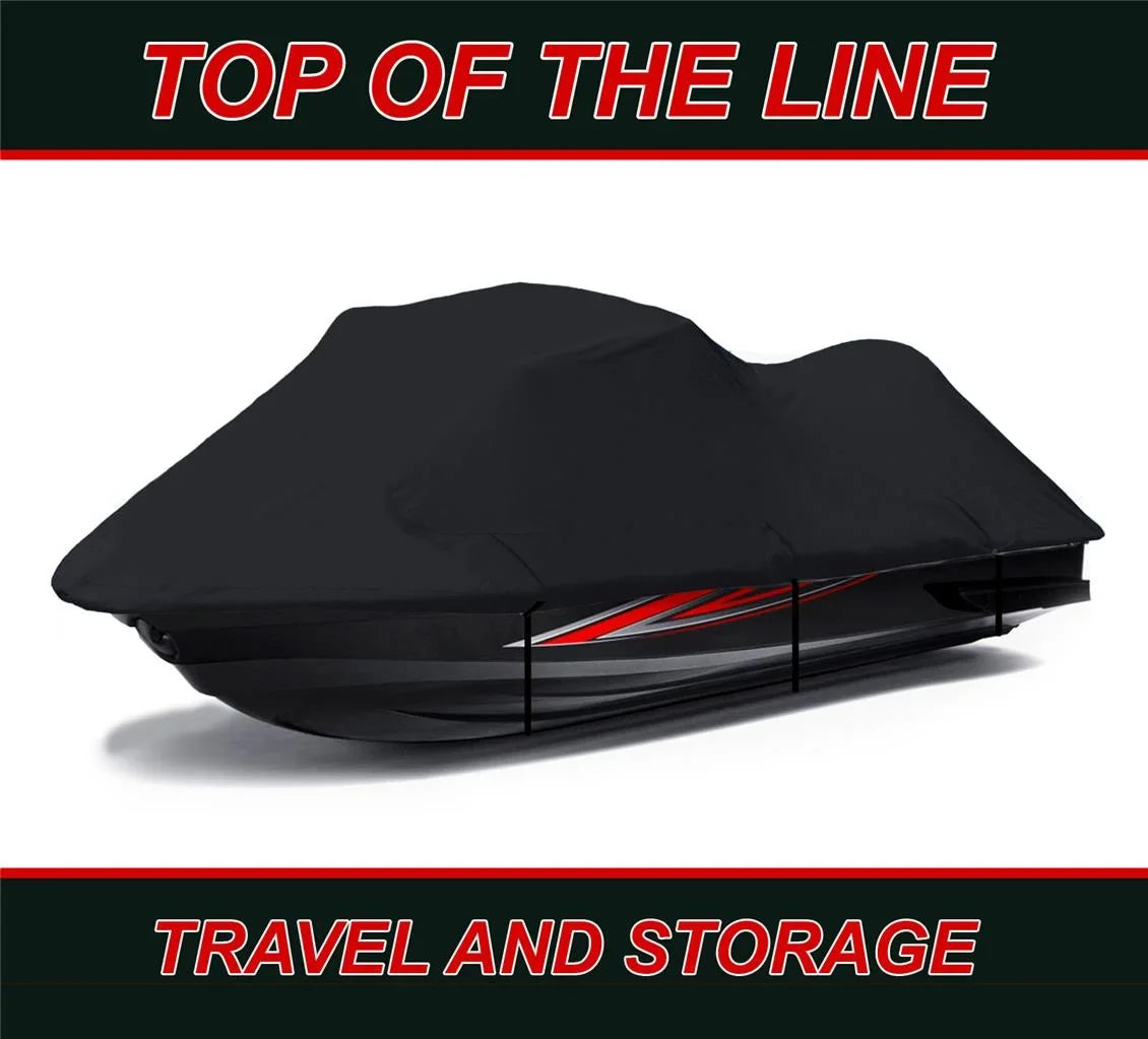BLACK TOP OF THE LINE JET SKI Cover Compatible for YAMAHA Wave Runner GP 1300R 2003 2004 2005 2006 2007 2008 Jet Ski PWC Cover 2 Seater