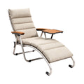 Ergonomic Reclining Lounge Chair with Wooden Side Table