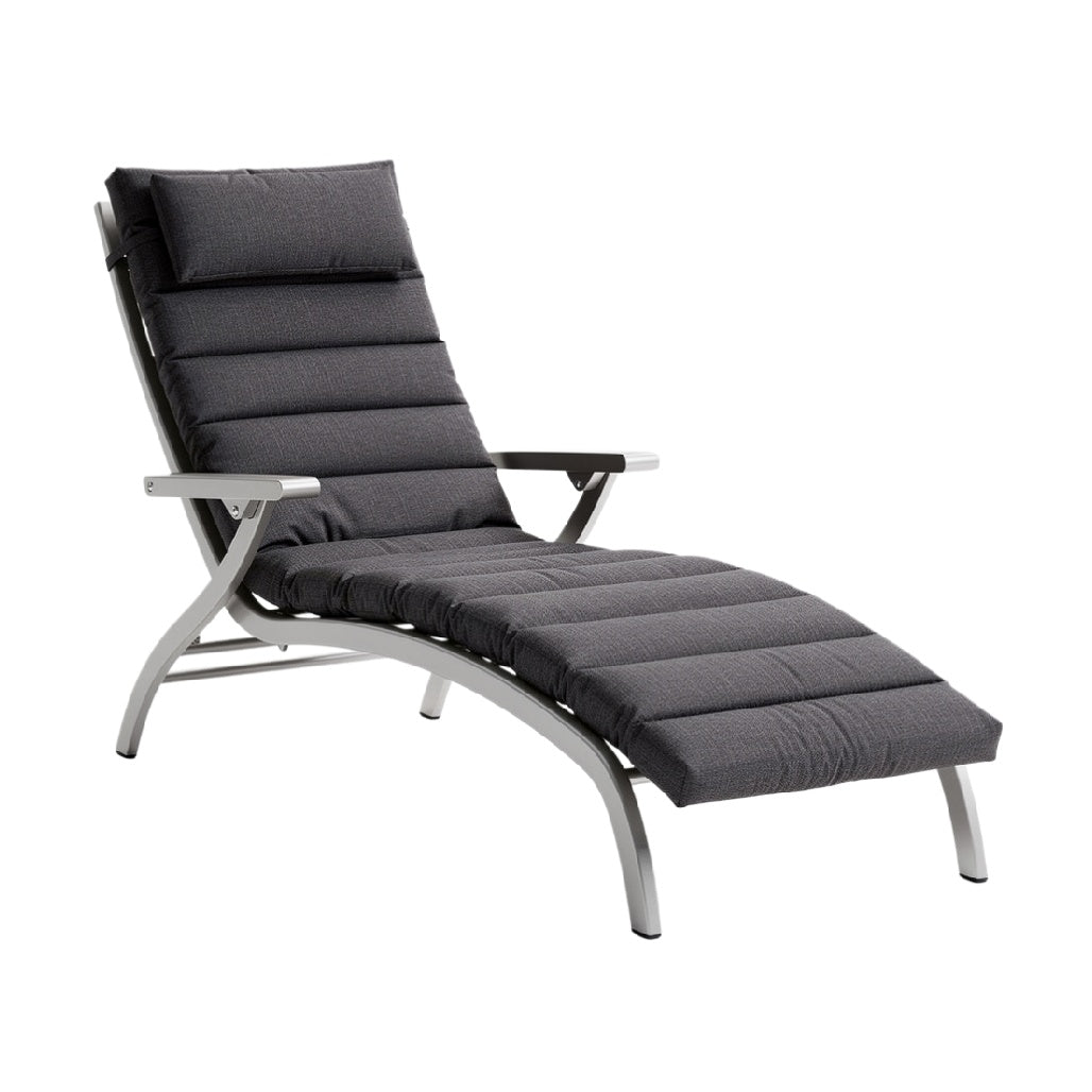 Adjustable Outdoor Chaise Lounge Chair with Cushioned Backrest