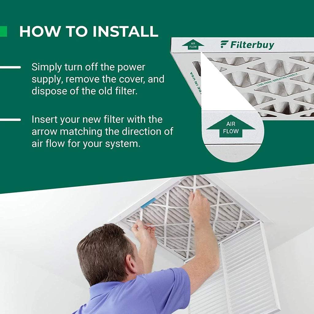 Filterbuy 20x22x5 MERV 13 Pleated HVAC AC Furnace Air Filters for Amana, Goodman, and Nordyne (2-Pack)