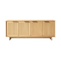 Modern Minimalist Wooden Sideboard with Ribbed Design and Four Doors