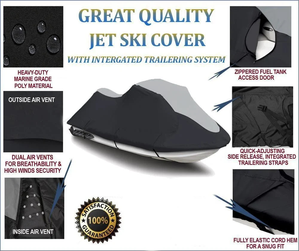 SUPER HEAVY-DUTY PWC 600D JET SKI Cover Compatible for Sea Doo Sea-Doo Bombardier 1996-1999 GSX GSX Ltd Jet Ski PWC Cover 1-2 Seater