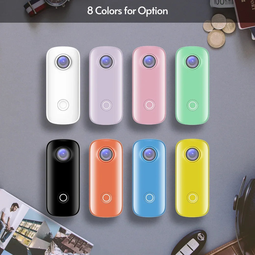 SJCAM C100 Action Camera 1080P/30fps Digital Video Camera 30M Waterproof Magnetic Body Built-in Battery WiFi Connection APP Sharing with Waterproof Case Back Clip Lanyard