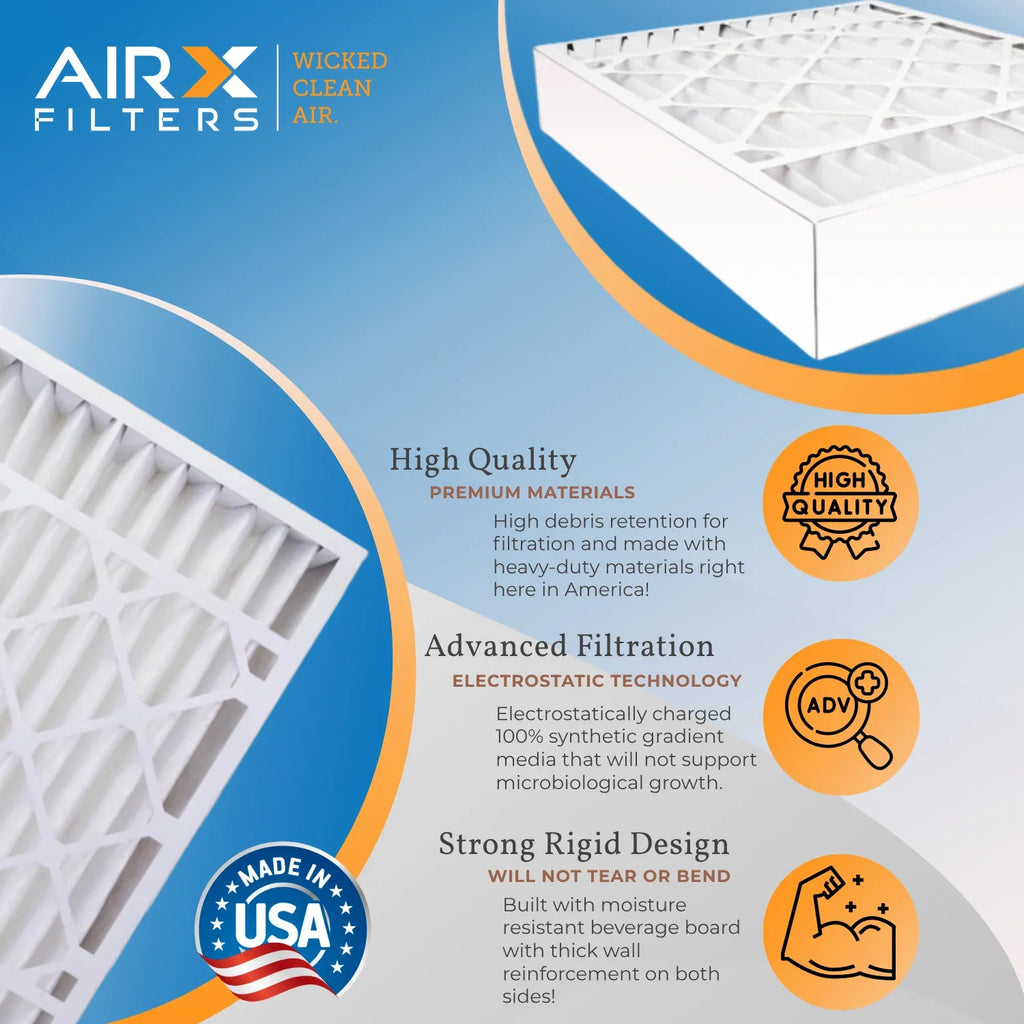 20x25x5 Air Filter MERV 13 Comparable to MPR 1500 - 2200 & FPR 9 Compatible with Air Bear 255649-102 Premium USA Made 20x25x5 Furnace Filter 2 pack by AIRX FILTERS WICKED CLEAN AIR.