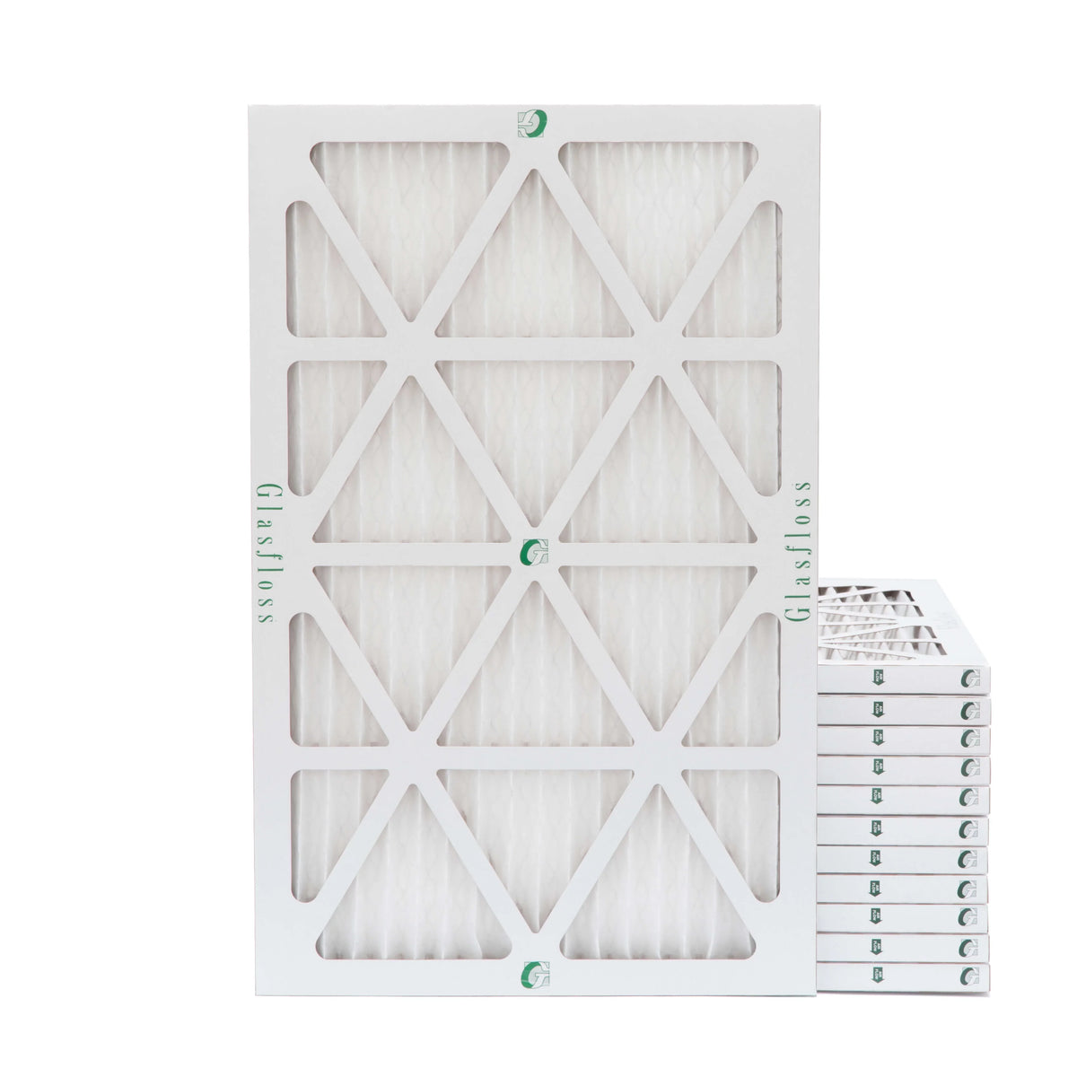 12 Pack of 14x24x1 MERV 13 Pleated Air Filters by Glasfloss. Actual Size: 13-1/2 x 23-1/2 x 7/8