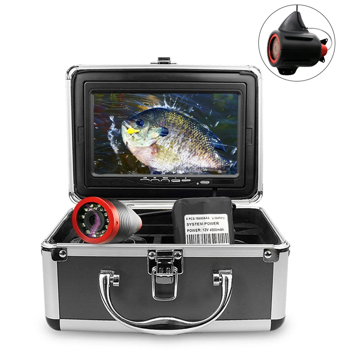 Erchang 7 Inch DVR Underwater Fishing Camera - Portable Video Fish Finder for Lake and Sea Fishing