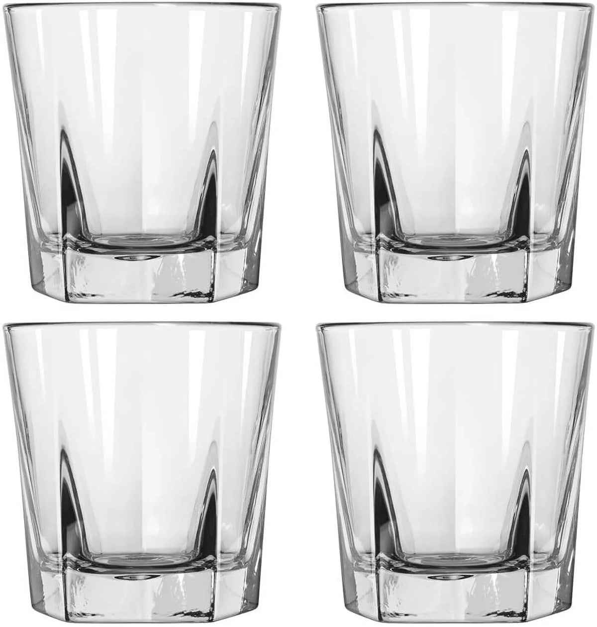Double Old Fashioned Rocks Whiskey Scotch Glasses 12 Oz -Set of 4-heavy Base Elegant Barware Pub