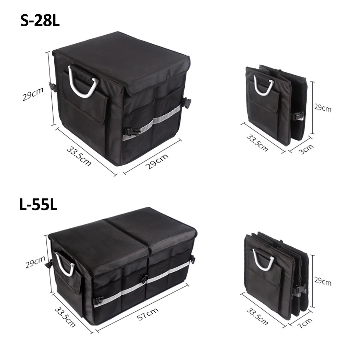 Walmart Car Trunk Organizer Oxford Cloth Folding Storage Box with Reflective Strip 55L Keep Your Car Neat and Tidy with this Automotive Cargo Organizer