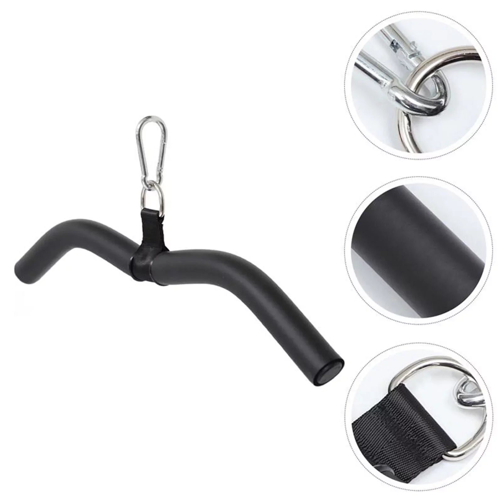 LAT Bar Cable Machine Attachment, Pulldown Bar with Full Rotation and Rubber Handle for Gym, Strength Workout, Body Training,