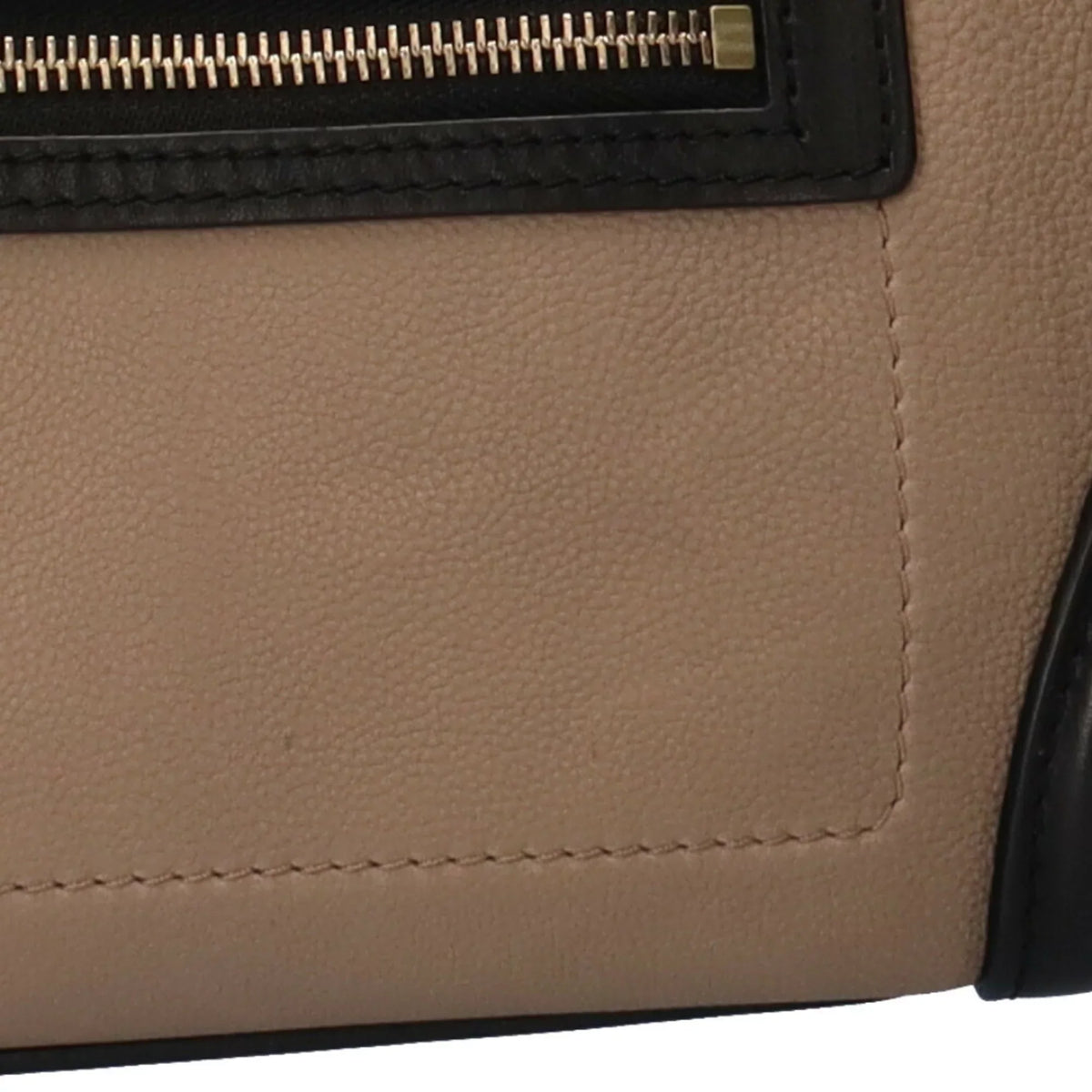 Pre-Owned Celine Micro Shopper Luggage Handbag Leather Beige Ladies (Good)