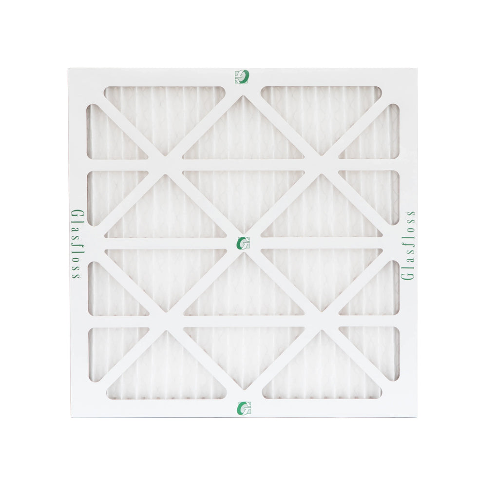 6 Pack of 25x25x1 MERV 10 Pleated Air Filters by Glasfloss. Actual Size: 24-1/2 x 24-1/2 x 7/8
