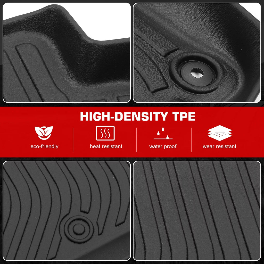 Ikon Motorsports Floor Mats & Trunk Mat Compatible With 2023-2024 Honda HR-V, Black 3D Molded Carpets Liner 1st 2nd Row Front Rear Boot Tray Cover Protection Cargo Pad TPE All Weather Protector