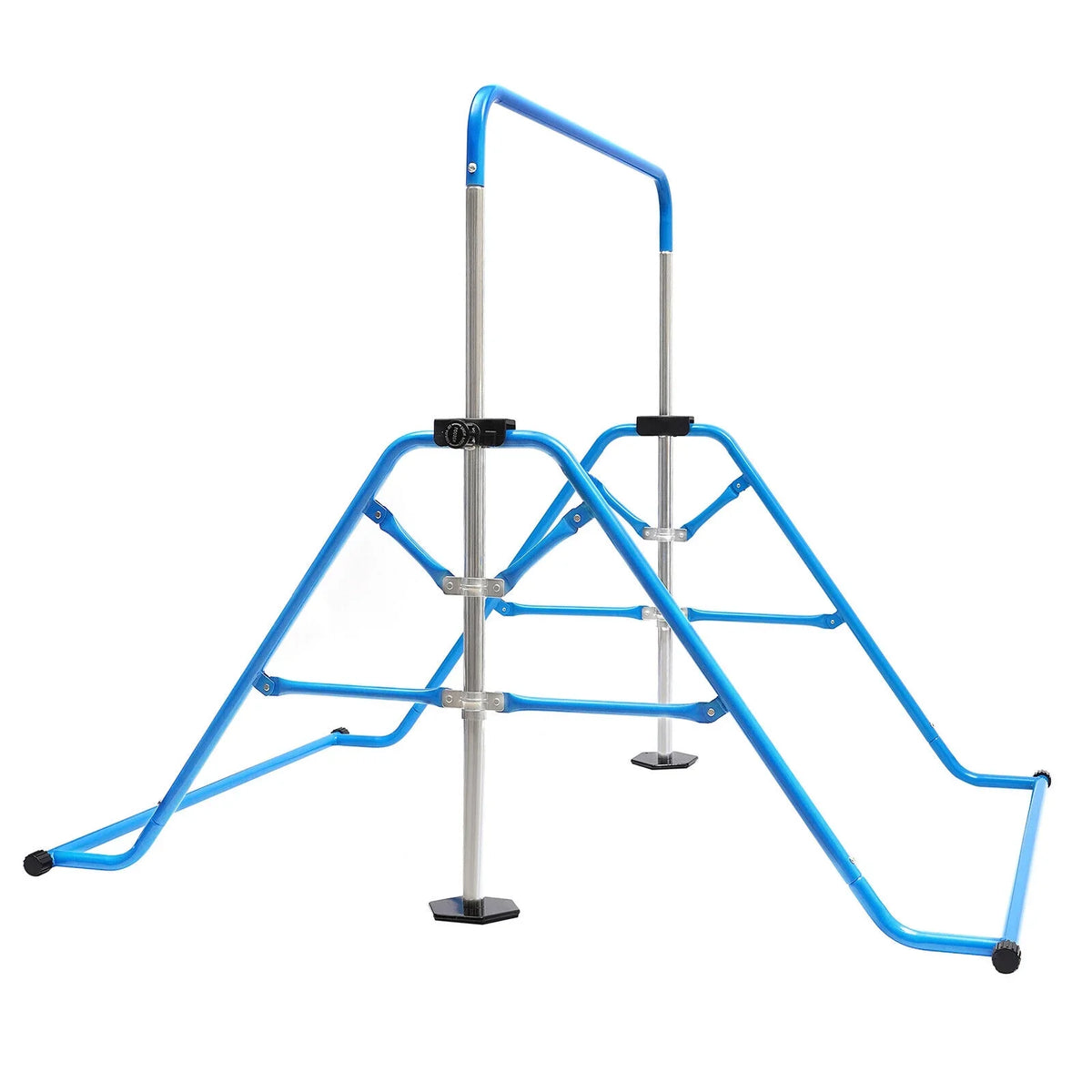 ZhdnBhnos Adjustable Kids Gymnastics Horizontal Bar Folding Junior Training Bar For Home Gym Max Load 100kg/220.5lbs Blue