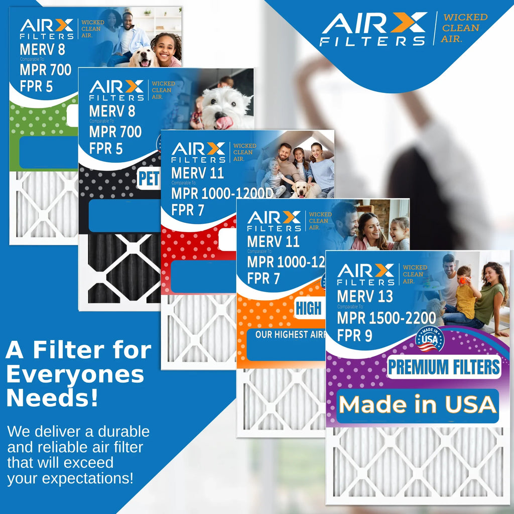 12x20x1 Air Filter MERV 13 Comparable to MPR 1500 - 2200 & FPR 9 Electrostatic Pleated Air Conditioner Filter 6 Pack HVAC AC Premium USA Made 12x20x1 Furnace Filters by AIRX FILTERS WICKED CLEAN AIR.