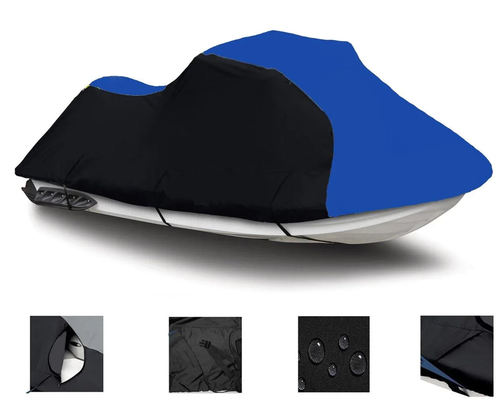 BLACK / BLUE HEAVY-DUTY, TOP OF THE LINE Cover Compatible for Sea Doo Sea-Doo Bombardier GTS Inter 2000 2001 Jet Ski Cover