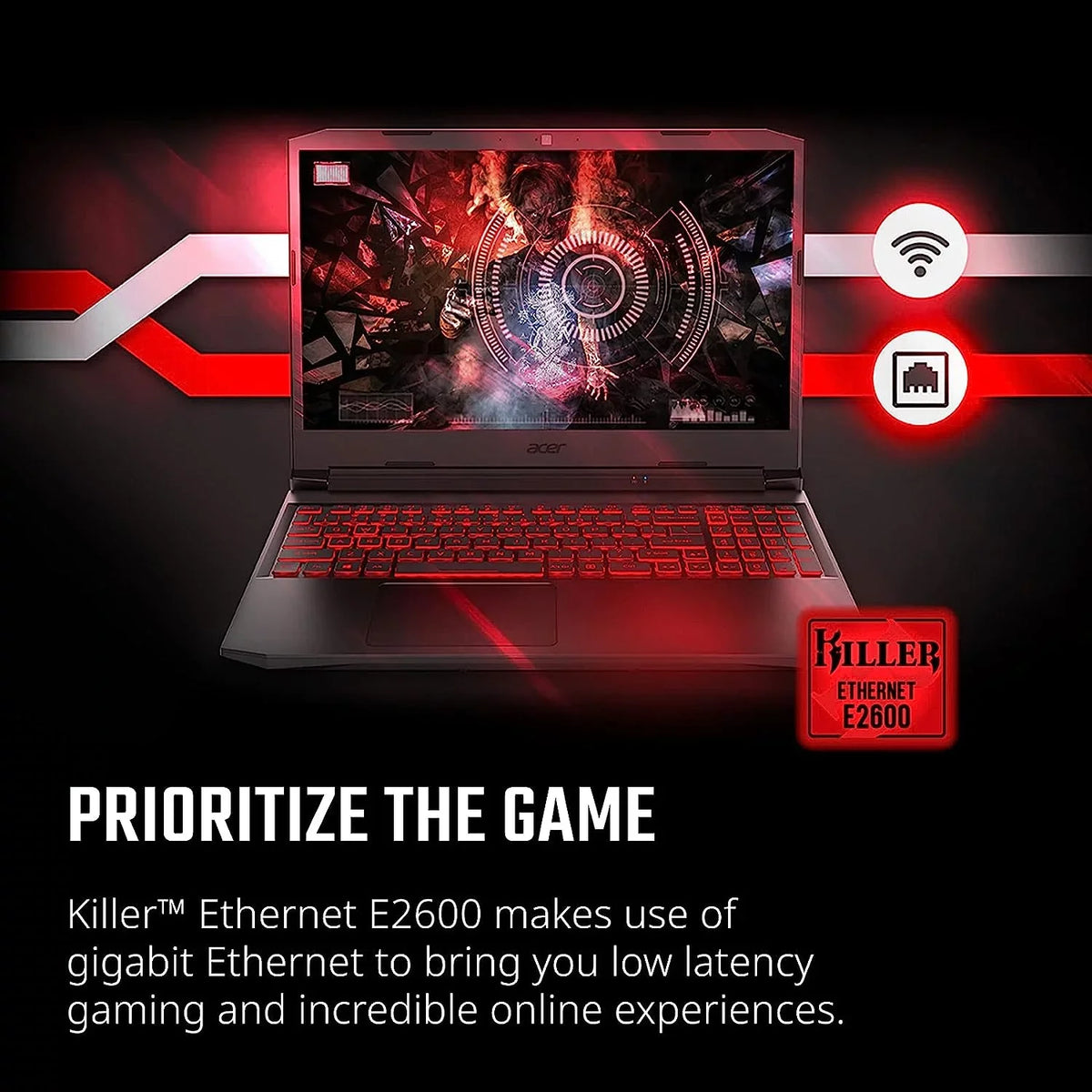 Acer Nitro 5 15.6-Inch 144hz IPS Gaming Laptop + High Quality 6ft HDMI Cable + LCD Screen Cleaner + Wired Stereo Gaming Headset + Gaming Mouse