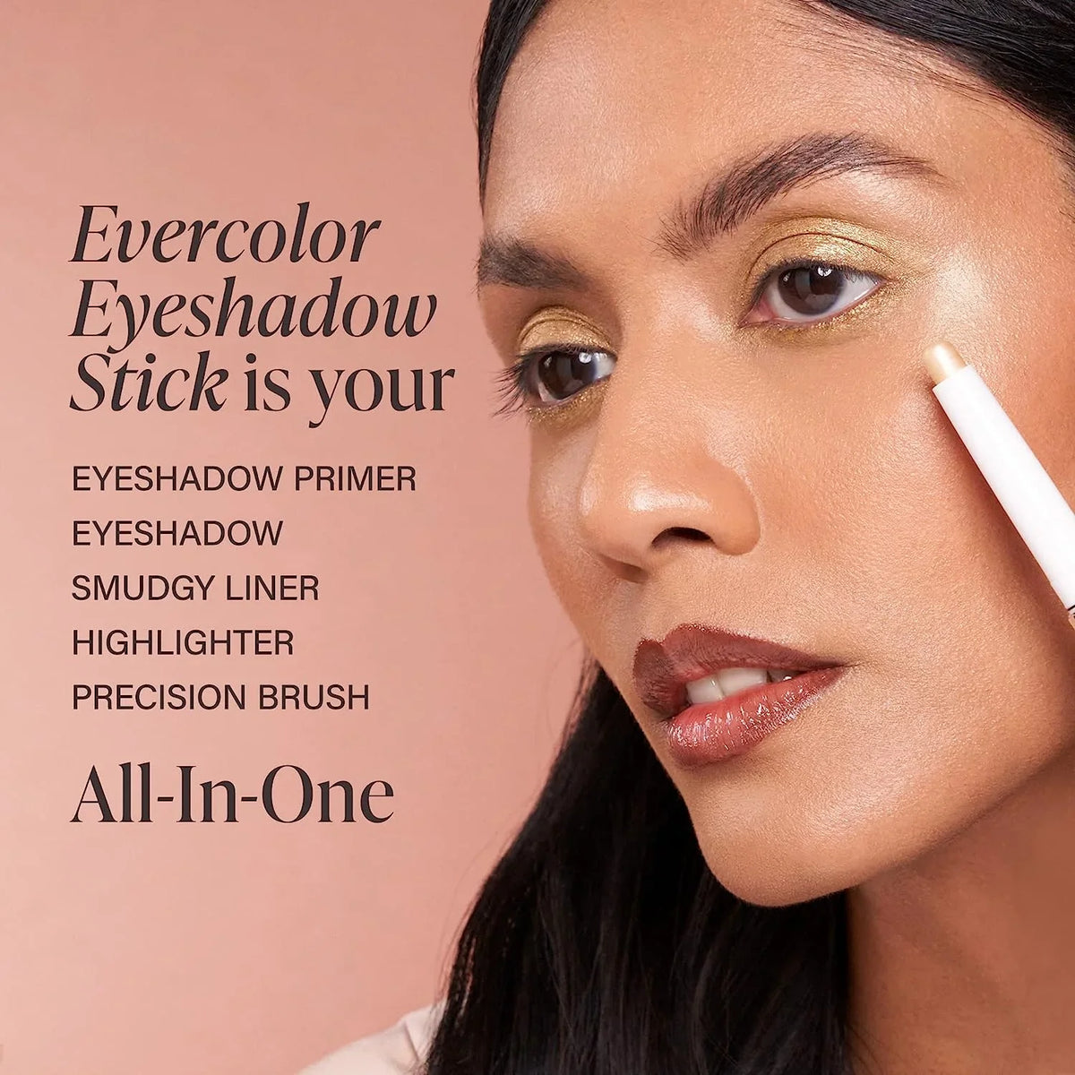 Mally Beauty Evercolor Eyeshadow Stick - Fierce Shimmer - Waterproof and Crease-Proof Formula - Easy-to-Apply Buildable Color - Cream Shadow Stick
