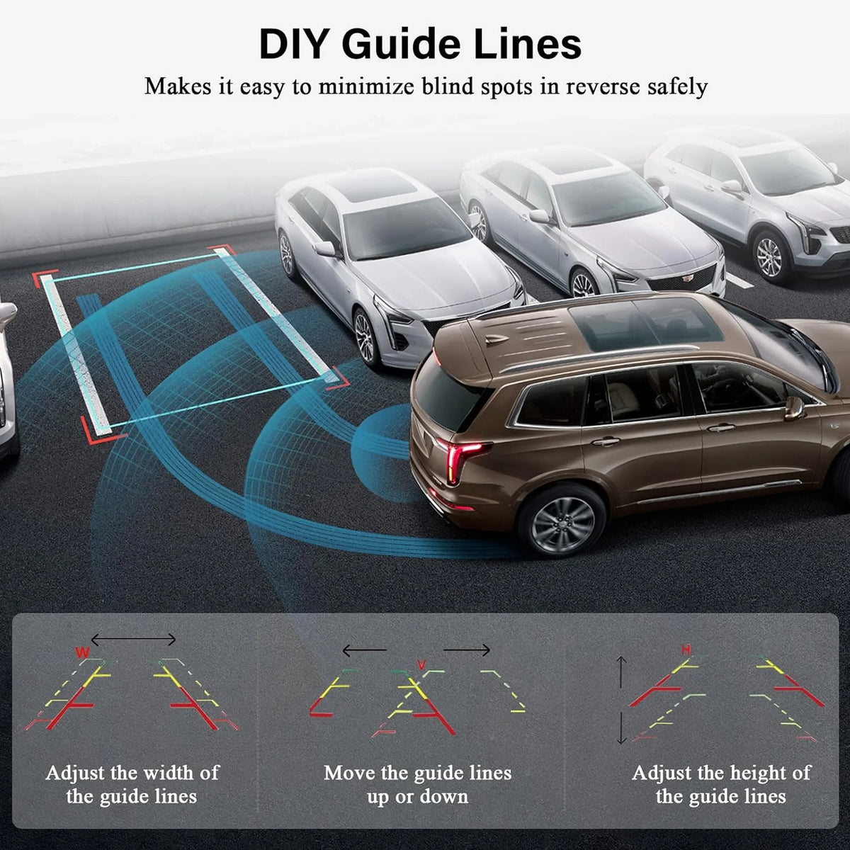 TOGUARD Digital Signal Wireless Back up Camera Kit, 5'' Monitor 1080P Waterproof Rear Backup Camera with 8 LED IR Night Vision for Cars Trucks Van Large Vehicles