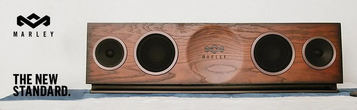 House of Marley, One Foundation Premium Home Audio Hi-Fi System, 3.5 High-Output Woofers, 2 x 1 High-Definition Tweeters, 220 Watt Stereo Power, FSC Certified Solid Oak Baffle, EM-DA002-RG Regal