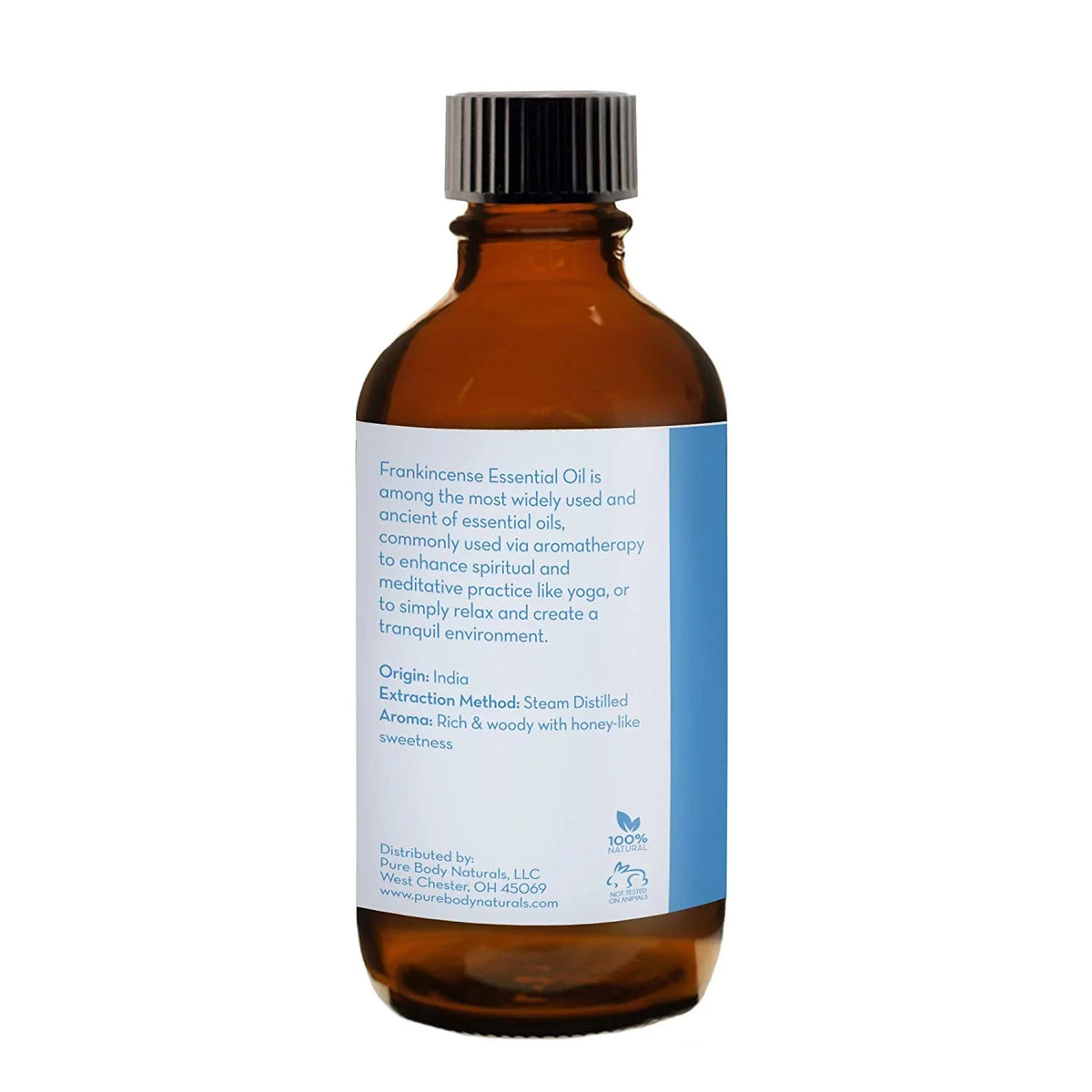Frankincense Essential Oil for Diffuser and Skin, Stress Relief, Meditation and Yoga, by Pure Body Naturals, 4 Ounce