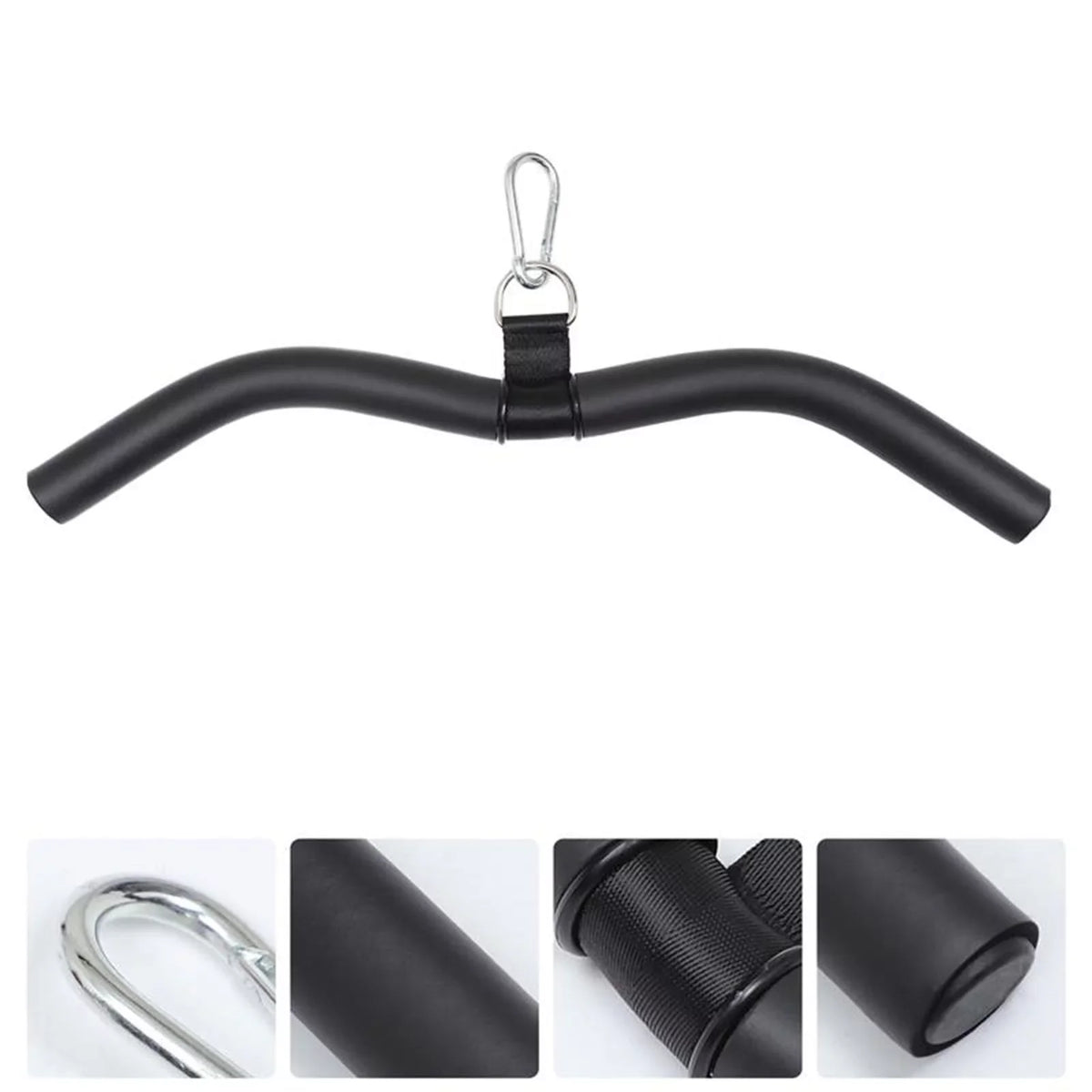 LAT Bar Cable Machine Attachment, Pulldown Bar with Full Rotation and Rubber Handle for Gym, Strength Workout, Body Training,