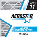 Aerostar 20x20x4 MERV  11, Pleated Air Filter, 20 x 20 x 4, Box of 3, Made in the USA
