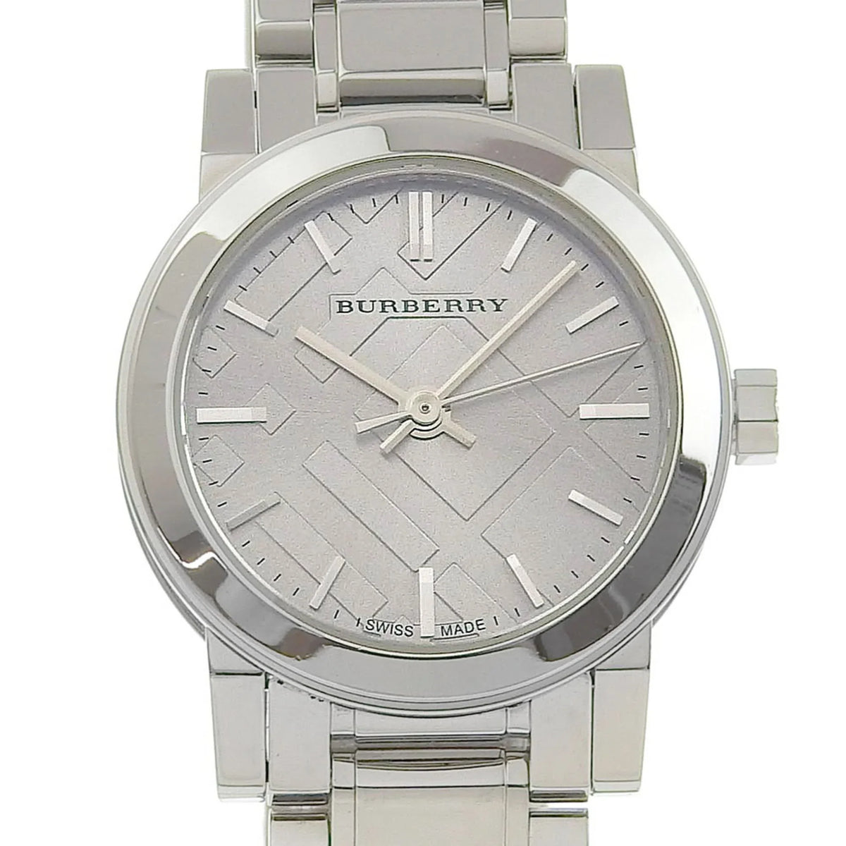 Pre-Owned Burberry Watch BU9229 Stainless Steel Silver Quartz Analog Display Ladies Dial (Good)