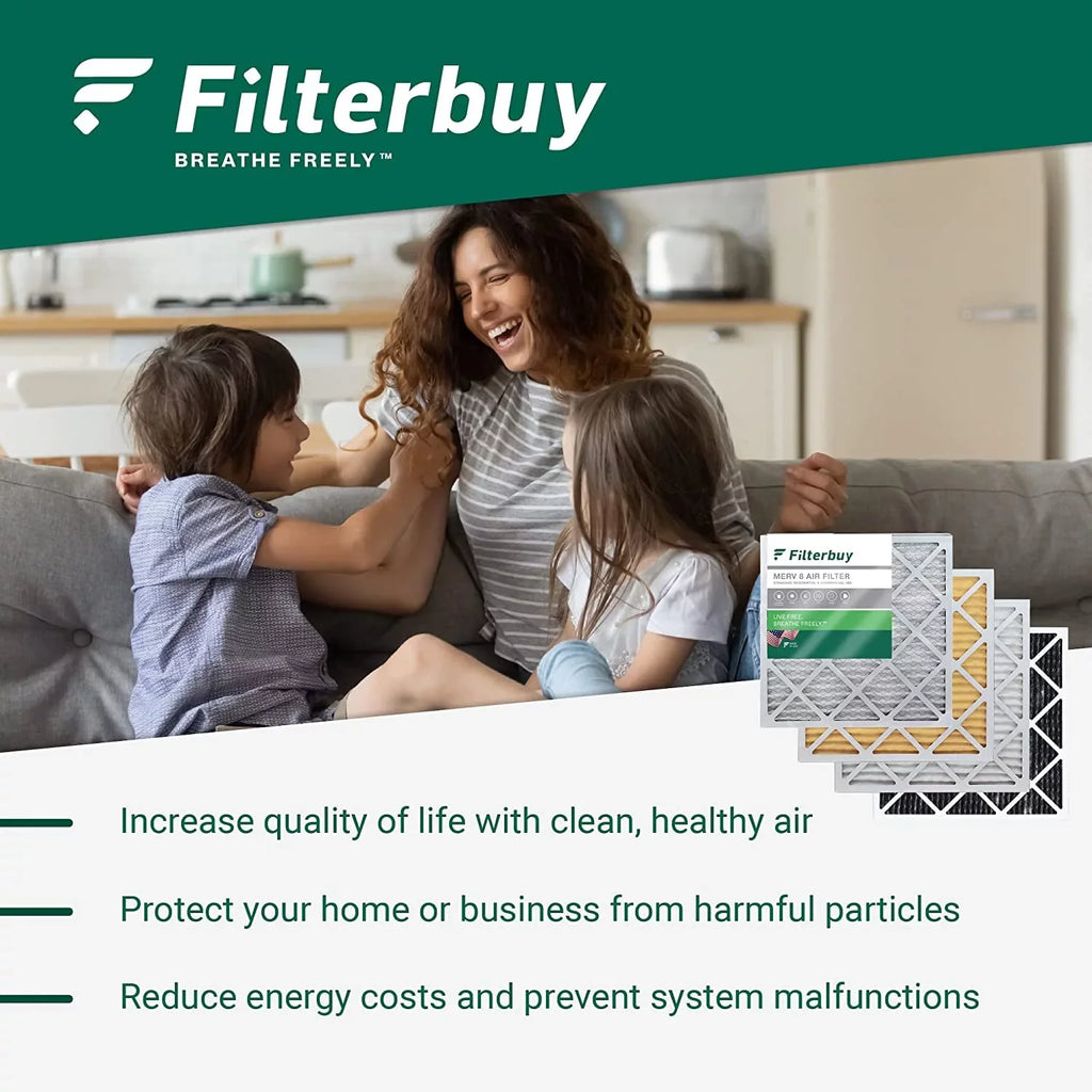 Filterbuy 22x24x1 MERV 8 Odor Eliminator Pleated HVAC AC Furnace Air Filters with Activated Carbon (2-Pack)
