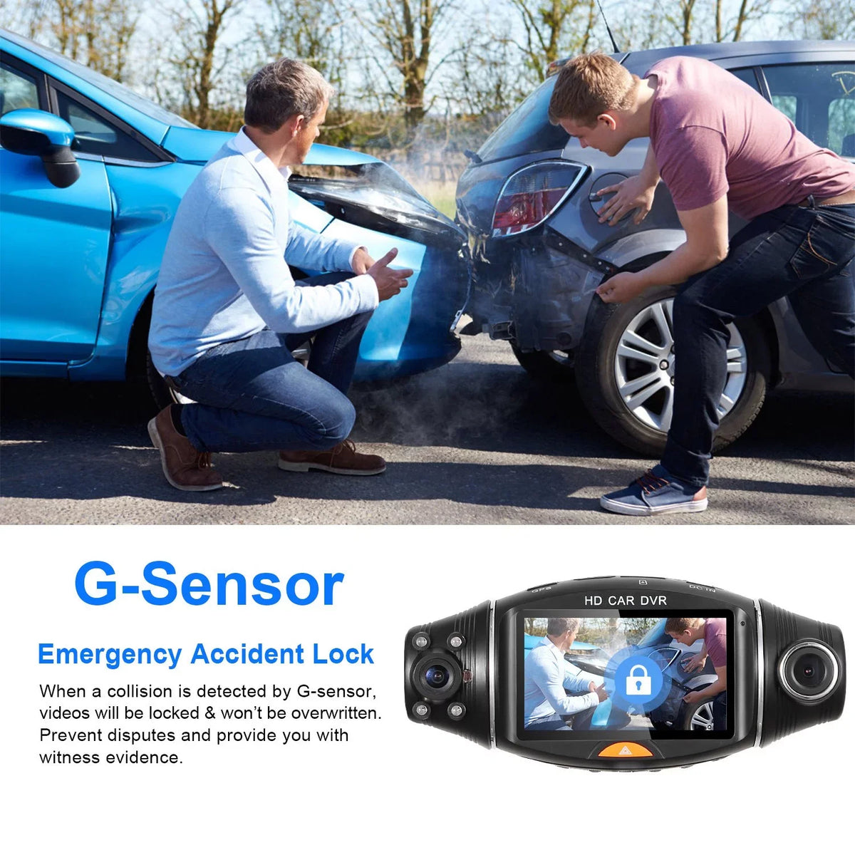 iMountek FHD 1080P Dual Lens Car DVR Dash Cam GPS Camera Video Recorder G-Sensor Night Vision