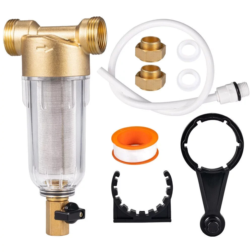 Jahy2Tech Primary Water Pre-Filter Rust Prevention Washable Fits All Pipes Easy Maintenance