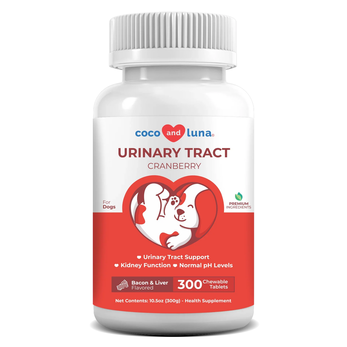 Coco and Luna Urinary Tract Support for Dogs - 300 Chewable Tablets