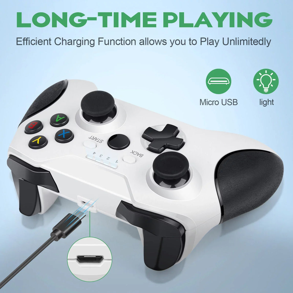 White Wireless Controller + Battery + Charger For XBox Series X/S Xbox One S/ X/ Elite