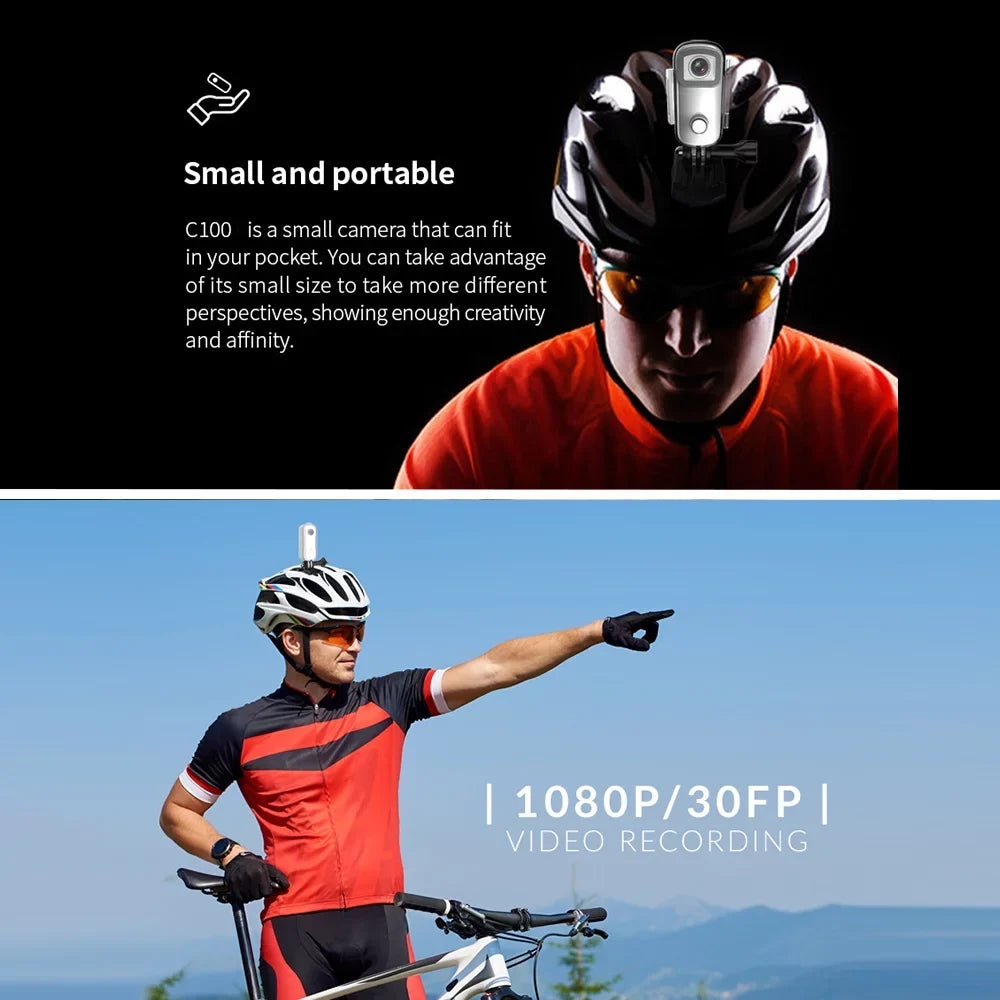 SJCAM C100  Action  1080P30fps Digital Video  30M Waterproof Magnetic Body Built-in Battery WiFi Connection APP Sharing with Waterproof Case Back Clip Lanyard