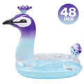 Violet InfLatitudeable Glitter Pool Float Swimming Pool Peacock Designed with Fast Valves Summer Fun Beach Party Lounge Raft Decorative Water Game Toys for Kids | 48 Inch