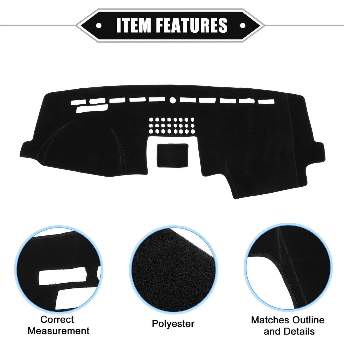 Unique Bargains Car Center Console Dashboard Cover Mat Compatible for Ford F150 2015-2020 Protective Polyester
