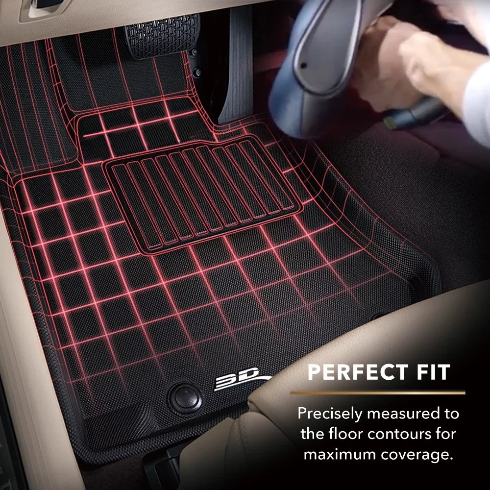 3D MAXpider KAGU Floor Mat (BLACK) compatible with CHRYSLER PACIFICA/VOYAGER 2017-2024 - Second Row